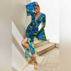 ROMELLY DRESS - BLUE FLORAL